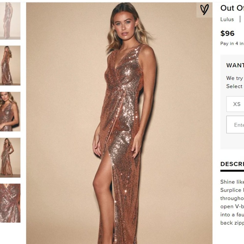 Lulu's Out of This World Gold Sequin Dress